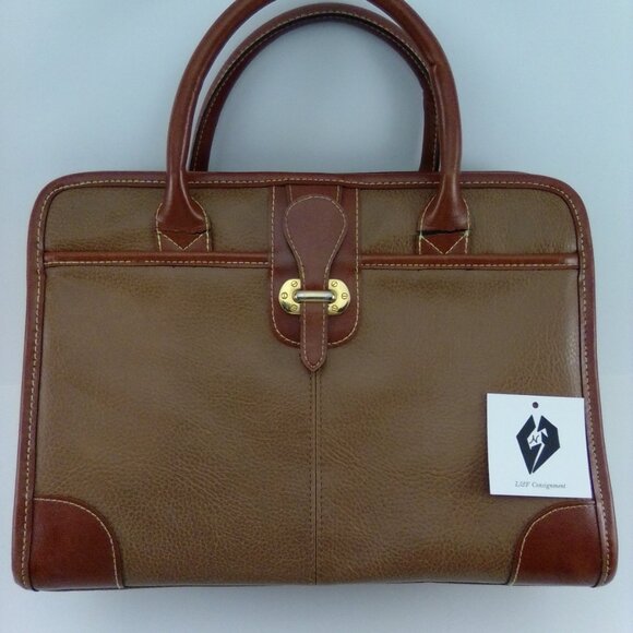 Jackson Vintage 2 Tone Brown Handle 60's Style Tote Purse - Picture 1 of 8